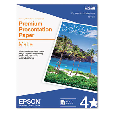 Epson® Premium Matte Presentation Paper, 9 Mil, 8.5 X 11, Matte Bright White, 50-pack freeshipping - TVN Wholesale